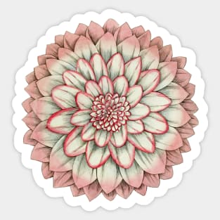 Chelsea Millennial Pink Dahlia Flower Sticker